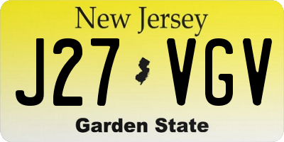 NJ license plate J27VGV