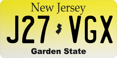 NJ license plate J27VGX