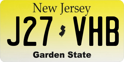 NJ license plate J27VHB