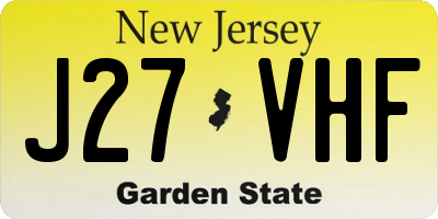 NJ license plate J27VHF