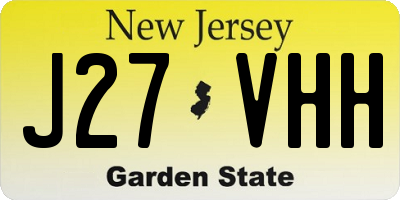 NJ license plate J27VHH