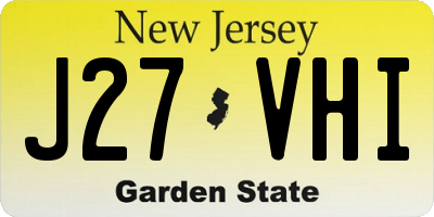 NJ license plate J27VHI