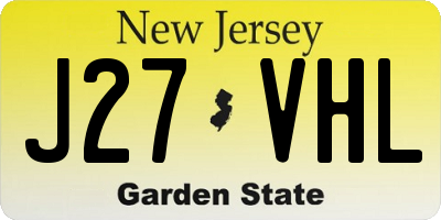 NJ license plate J27VHL