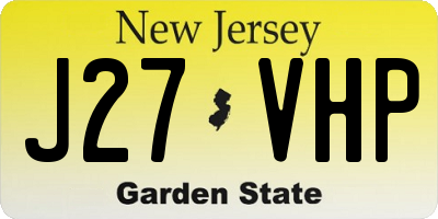 NJ license plate J27VHP