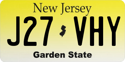 NJ license plate J27VHY