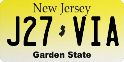NJ license plate J27VIA