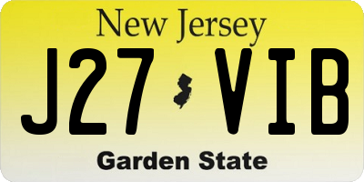 NJ license plate J27VIB