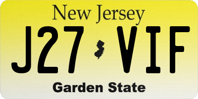 NJ license plate J27VIF