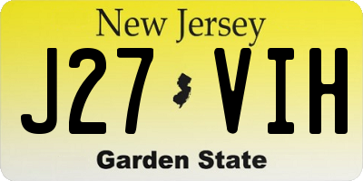 NJ license plate J27VIH