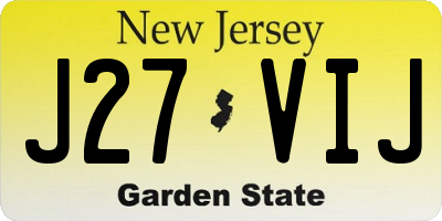 NJ license plate J27VIJ