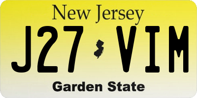NJ license plate J27VIM