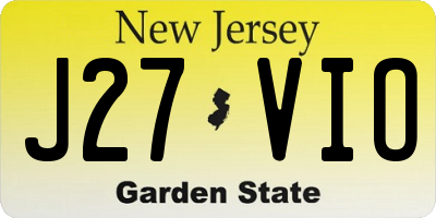 NJ license plate J27VIO