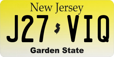 NJ license plate J27VIQ