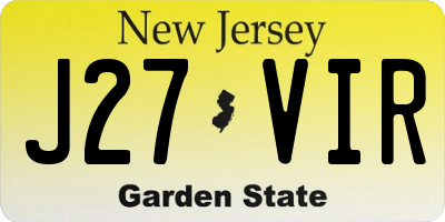 NJ license plate J27VIR