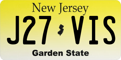 NJ license plate J27VIS