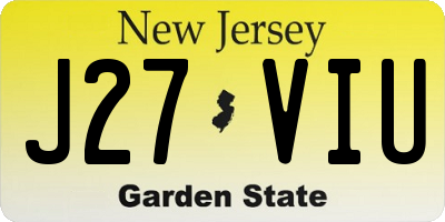 NJ license plate J27VIU