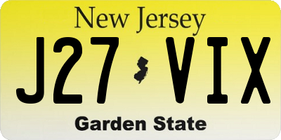 NJ license plate J27VIX