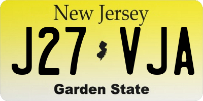 NJ license plate J27VJA