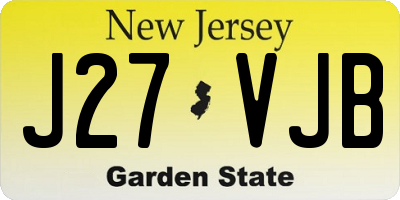 NJ license plate J27VJB