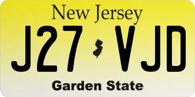 NJ license plate J27VJD