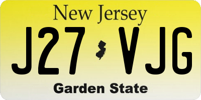 NJ license plate J27VJG