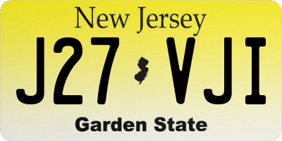 NJ license plate J27VJI