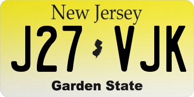NJ license plate J27VJK