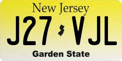 NJ license plate J27VJL