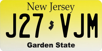 NJ license plate J27VJM