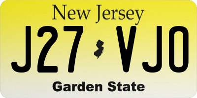 NJ license plate J27VJO