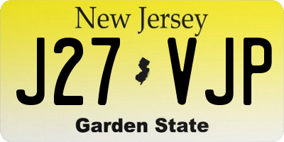 NJ license plate J27VJP