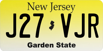 NJ license plate J27VJR