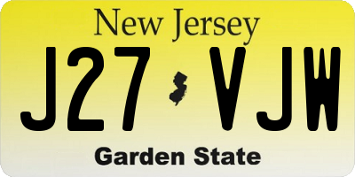 NJ license plate J27VJW