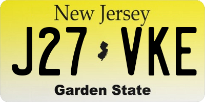 NJ license plate J27VKE