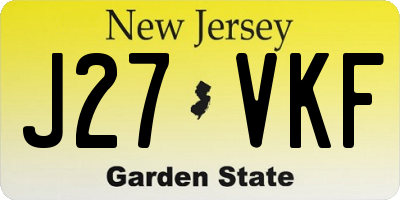 NJ license plate J27VKF