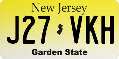 NJ license plate J27VKH