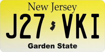 NJ license plate J27VKI