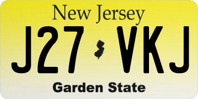 NJ license plate J27VKJ