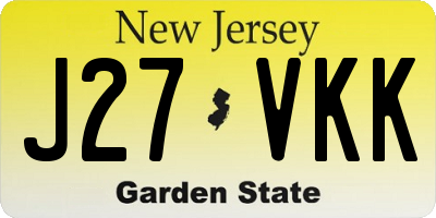 NJ license plate J27VKK