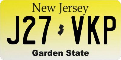 NJ license plate J27VKP