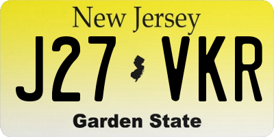 NJ license plate J27VKR