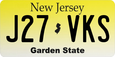 NJ license plate J27VKS