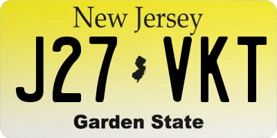 NJ license plate J27VKT