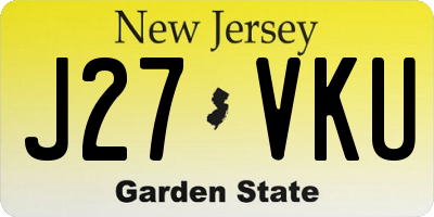 NJ license plate J27VKU
