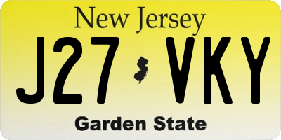 NJ license plate J27VKY