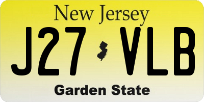 NJ license plate J27VLB