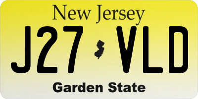 NJ license plate J27VLD