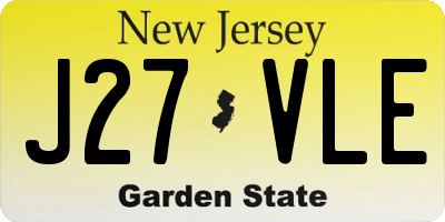 NJ license plate J27VLE