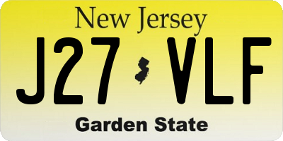 NJ license plate J27VLF