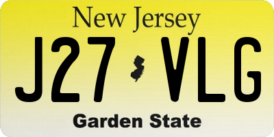 NJ license plate J27VLG